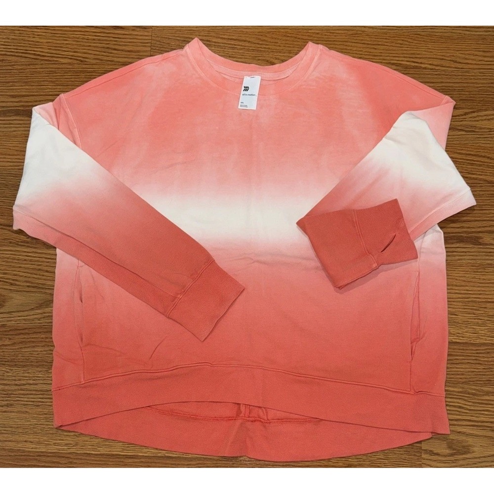 All in Motion XXL Coral Ombre Thumb Hole Athletic Pullover Sweatshirt J2